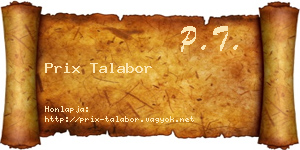 Prix Talabor névjegykártya